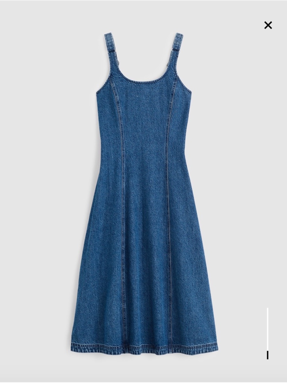 NWT Madewell Denim Scoopneck Midi Dress, S